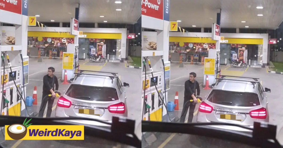 You again?! Man caught pumping ron95 petrol into s'pore-registered mercedes | weirdkaya