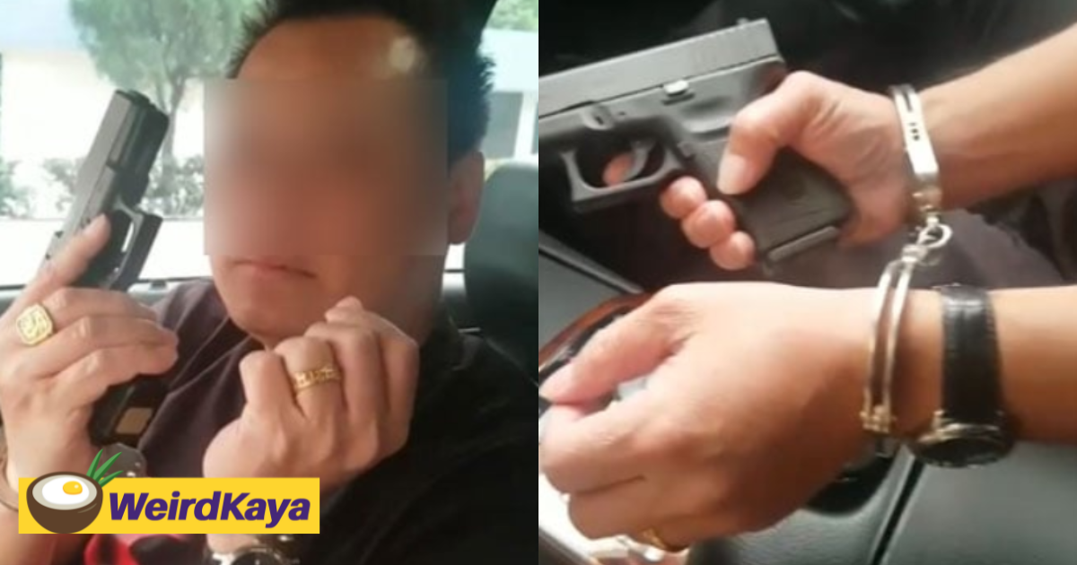 M'sian man poses with a gun while handcuffed, now remanded for 4 days by police | weirdkaya