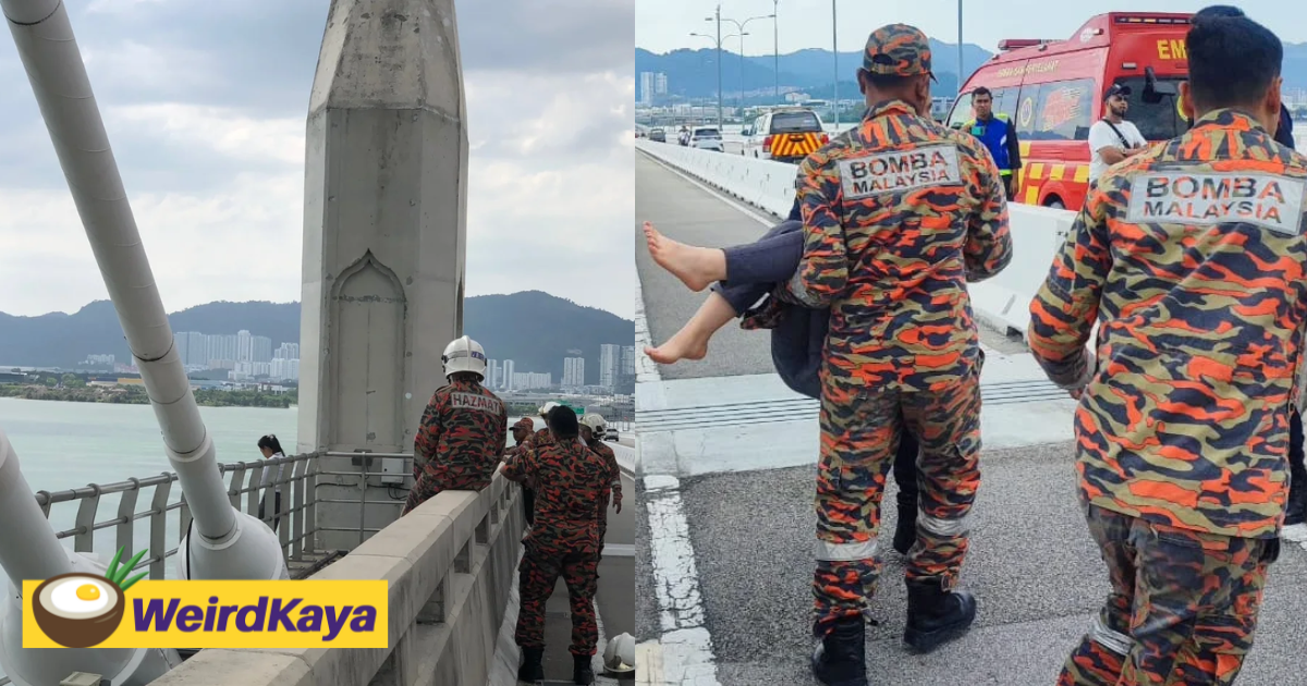 22yo m’sian girl tries to jump off 2nd penang bridge but is saved by bomba | weirdkaya