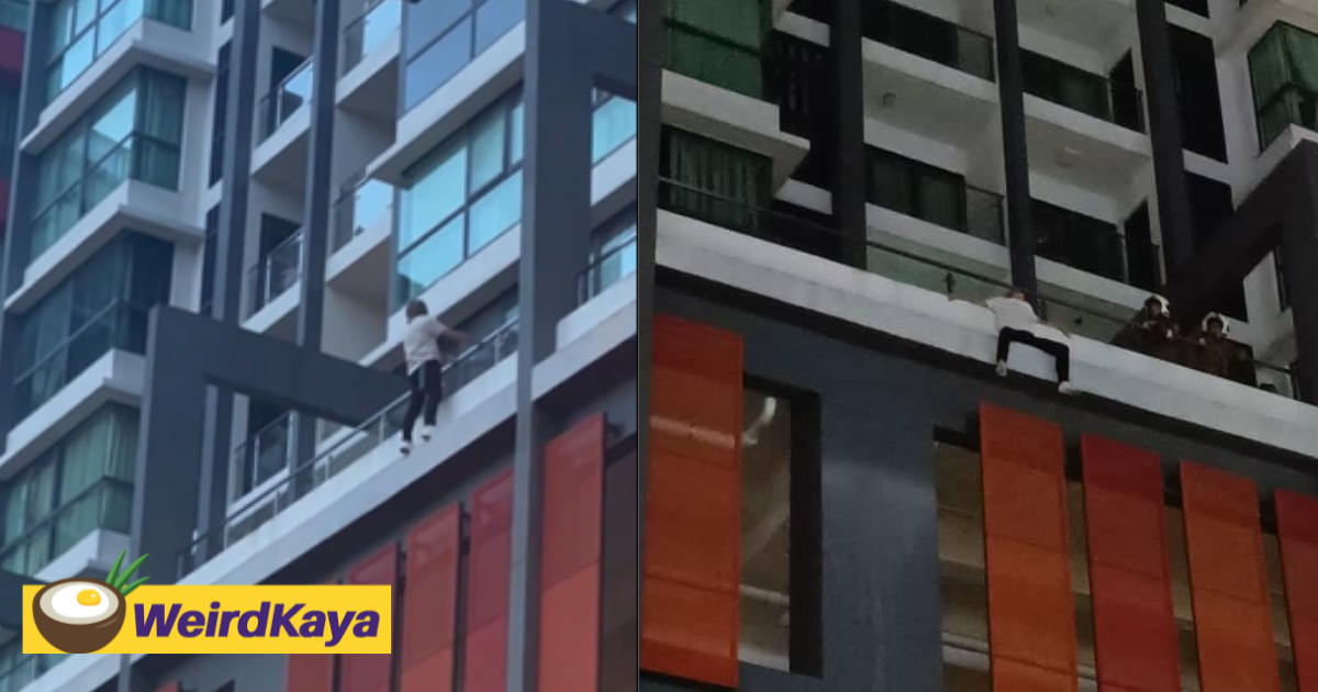 Man attempts suicide at cheras residence, bomba spend 1 hour convincing him to come back inside | weirdkaya