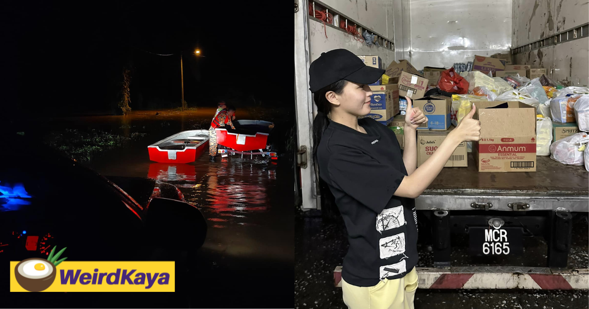 M'sian influencer comes to johor flood victims' aid with food supplies & rescue boats | weirdkaya