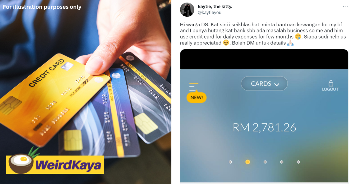 M'sian couple begs public's help in paying rm2700 credit card debt, netizens tell them to get a job instead | weirdkaya
