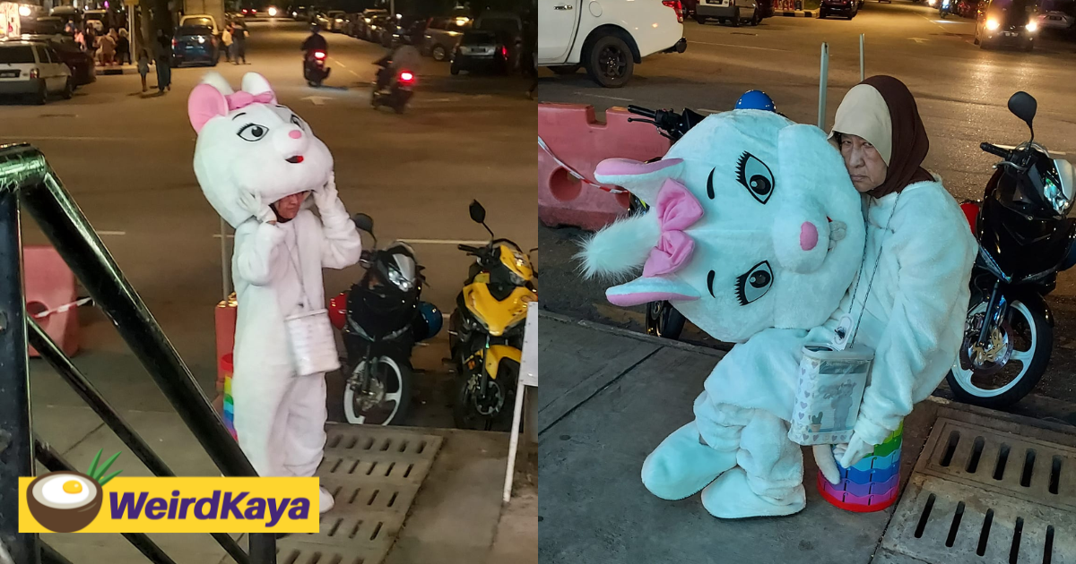 Photos of m’sian senior citizen donning mascot suit to earn a living goes viral online | weirdkaya