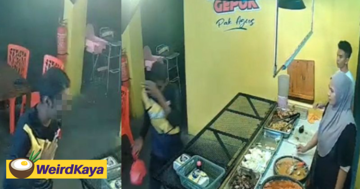 M'sian father begs for food to feed his 2 kids, restaurant staff give it to him for free | weirdkaya