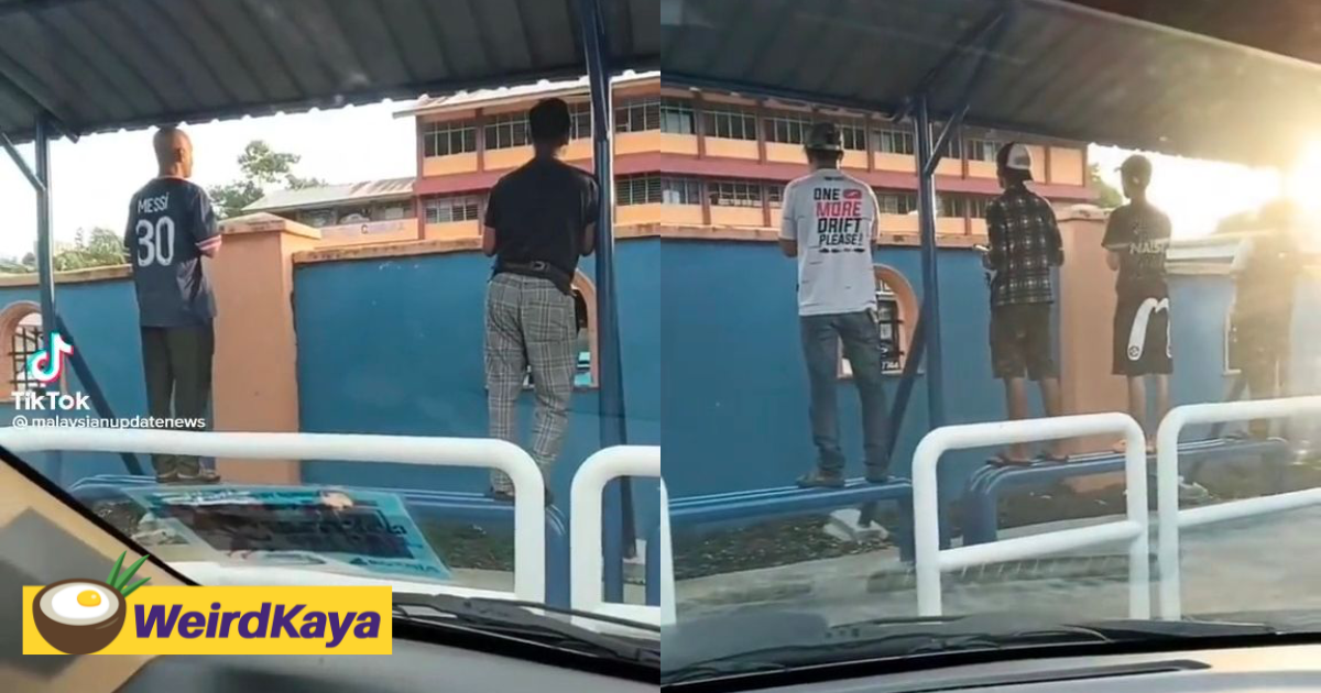 Video of m'sian dads watching their kids on first day of school tickles netizens | weirdkaya