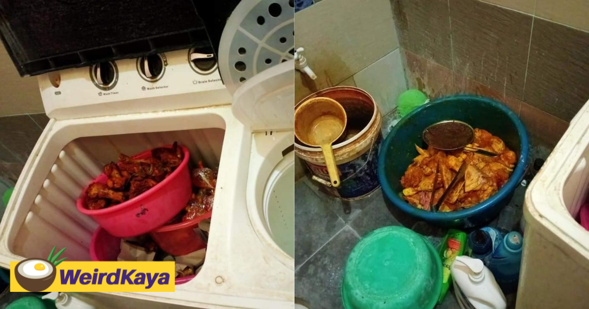 M'sian woman caught hiding food in washing machine and toilet to sell to those skipping fast | weirdkaya