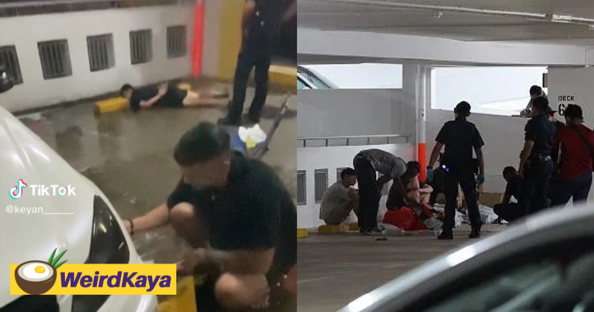Sg man continues to wash car calmly as another man gets arrested at car park | weirdkaya