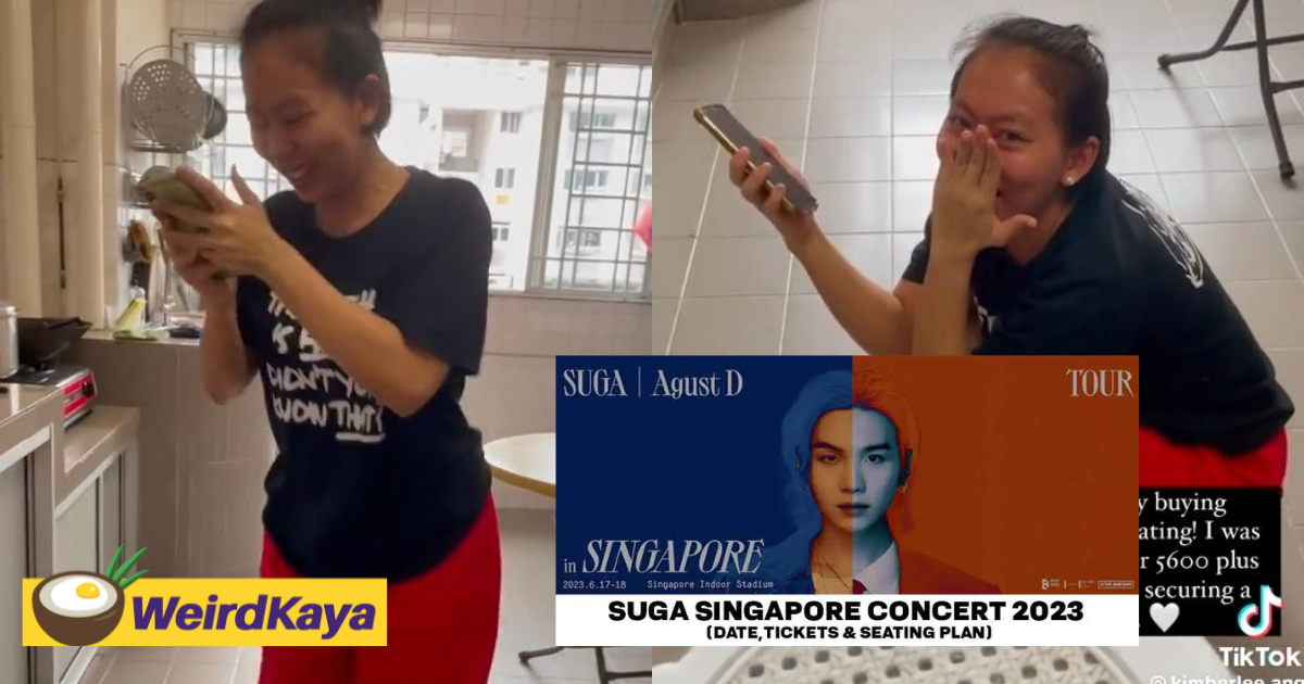 S'porean family makes maid's dream come true by gifting her tickets to k-pop artist suga's concert in singapore | weirdkaya