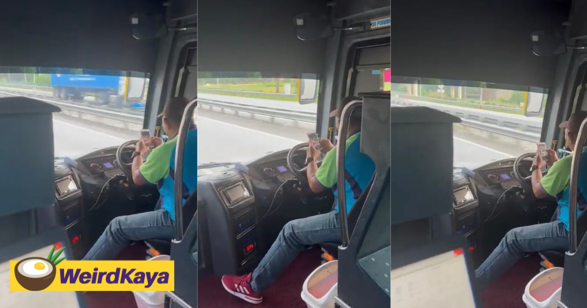 Bus driver uses phone while driving from penang to ipoh, now wanted by police | weirdkaya