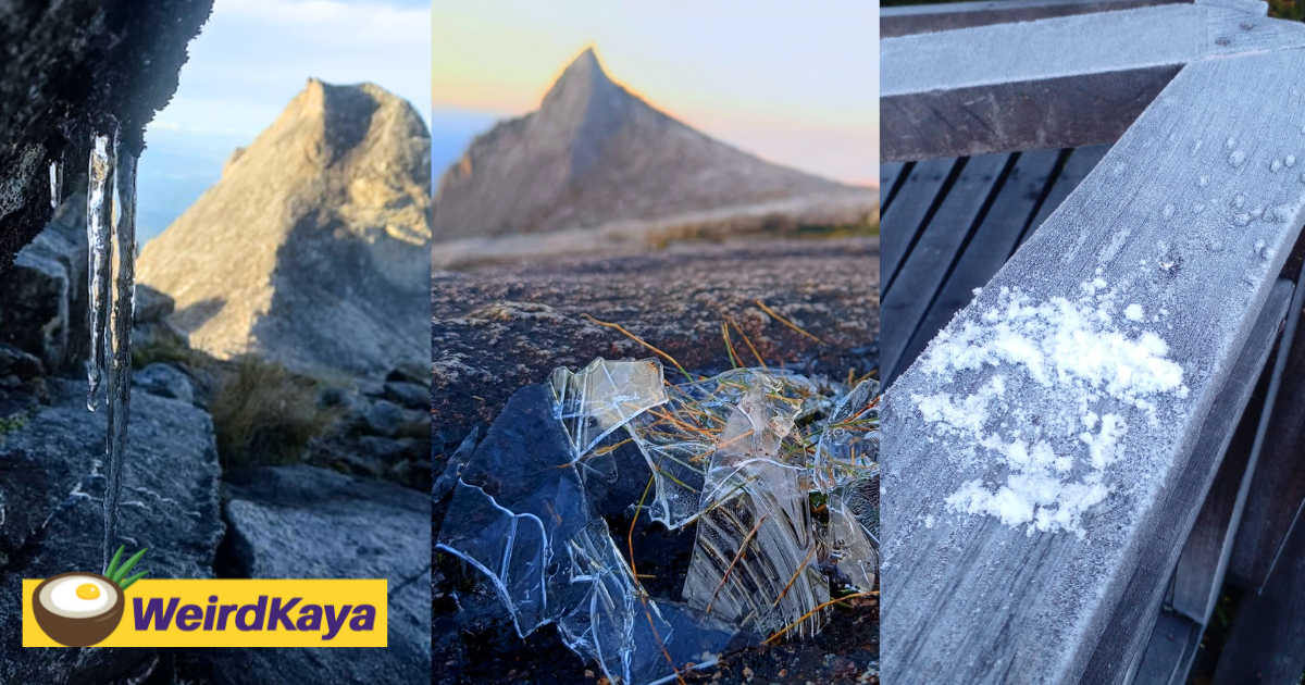 Photos of freezy mount kinabalu amazed m'sians as the temperature plunged to -3 to -5° celsius | weirdkaya