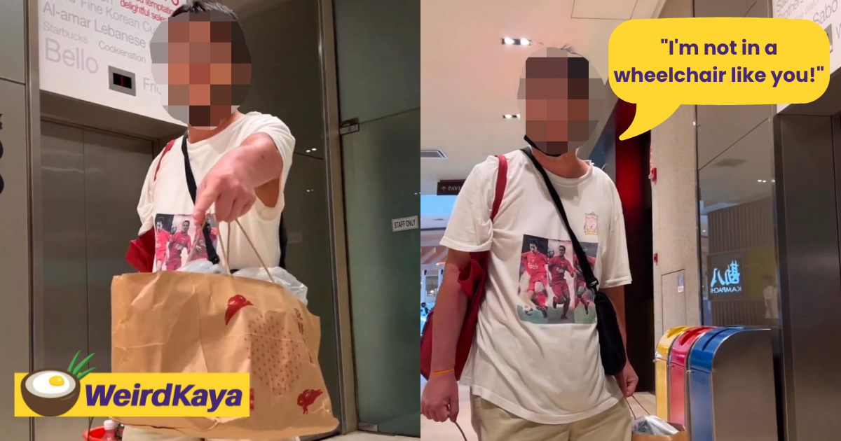 Disabled m'sian confronts man who used oku toilet to wash clothes at pavilion kl | weirdkaya
