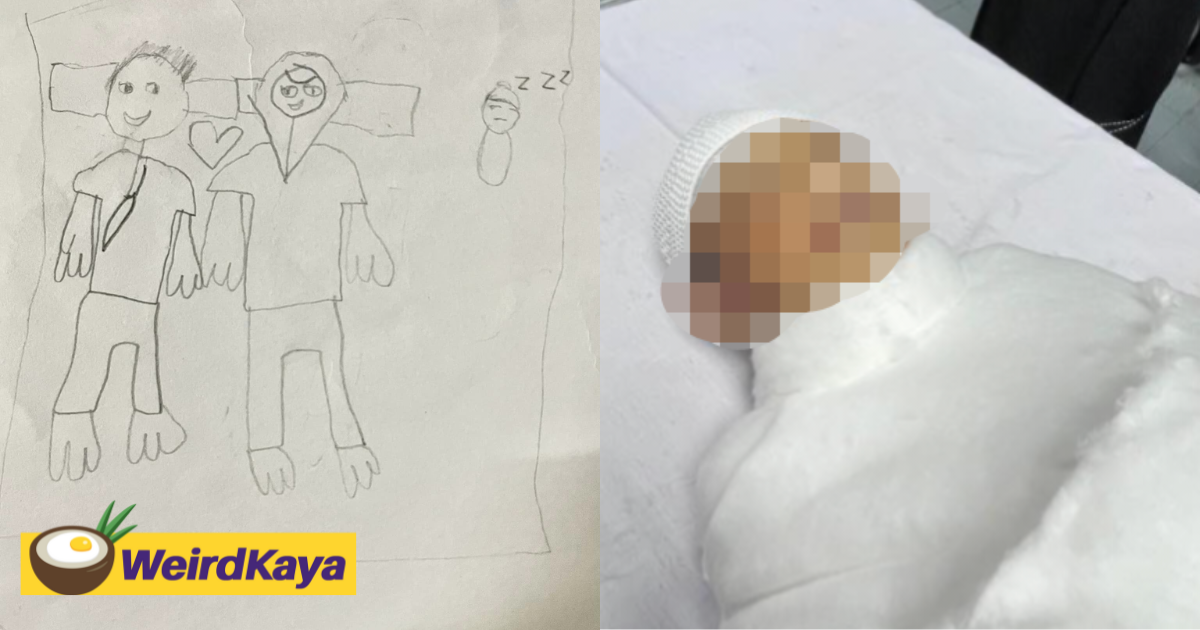 M'sian boy's drawing shows him falling asleep before his parents, dies in tragic accident days later | weirdkaya