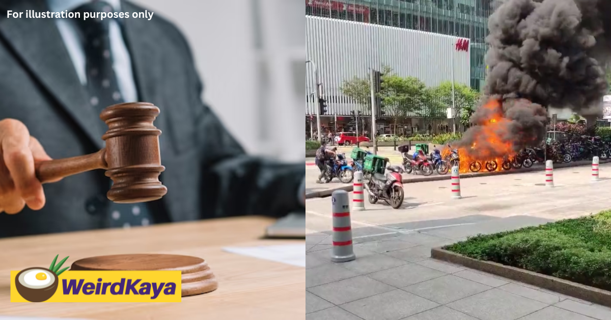 M'sian delivery rider accused of burning vehicles at suria klcc pleads not guilty | weirdkaya