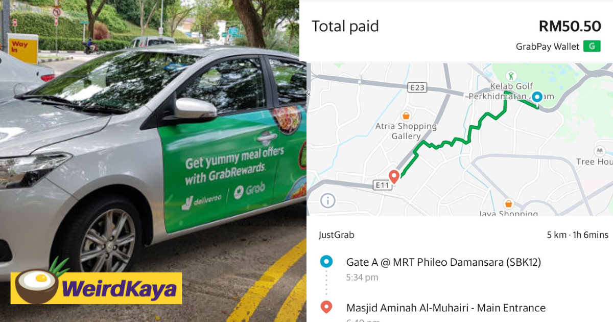 M’sian shocked by rm50. 50 payment for 5km grab car journey | weirdkaya