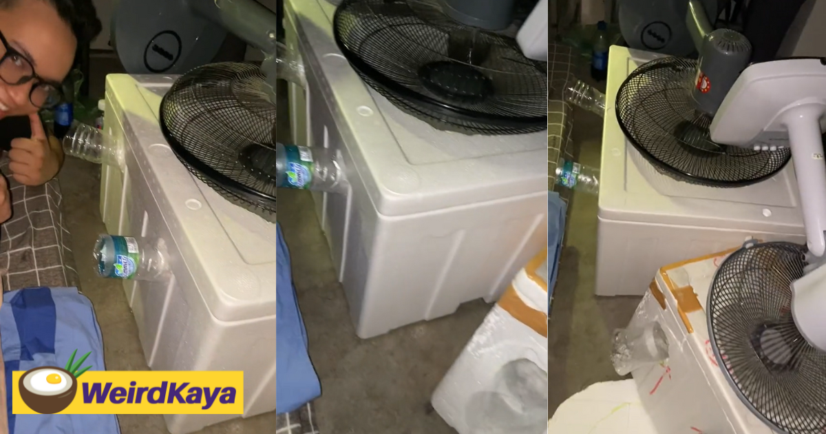 M'sian uni student wows netizens by using only rm30 to make his own aircon | weirdkaya