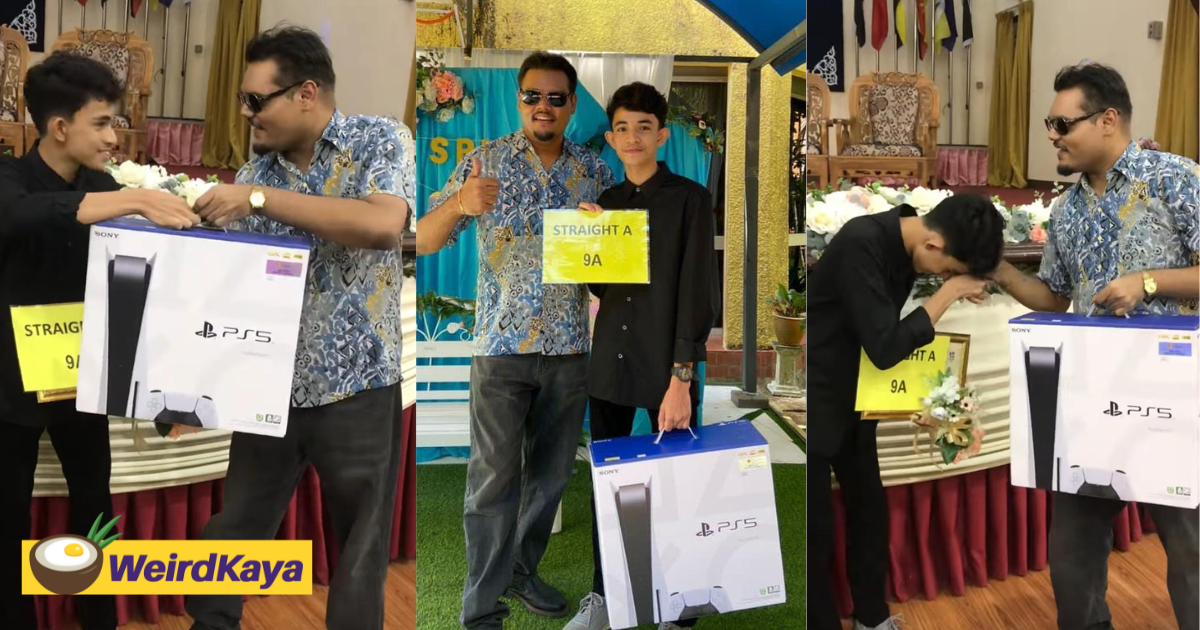 M'sian teacher surprises student who scored straight as in spm with a ps5  | weirdkaya