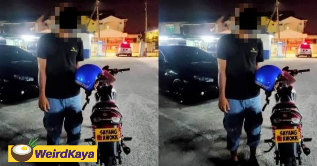 M'sian motorcyclist arrested for using number plate with 'love you' written on it | weirdkaya