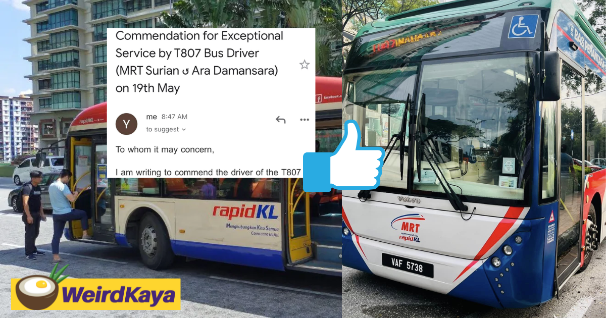 M’sian woman pens email praising rapidkl bus driver who showed excellent service to passengers | weirdkaya