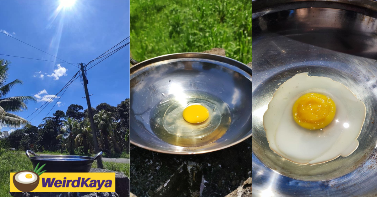 Sabah woman cooks egg under the sun just to prove how sibeh hot it is right now | weirdkaya