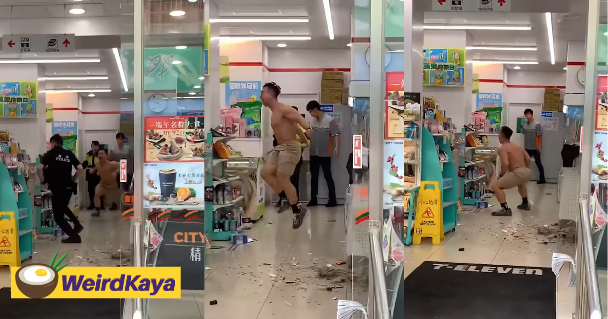 Taiwanese man goes into hulk mode and wrecks 7-eleven store after it ran out of chicken snack | weirdkaya