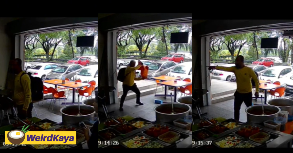 M'sian man goes amok and throws hot water at nasi dagang shop in subang jaya which hits 4yo kid | weirdkaya