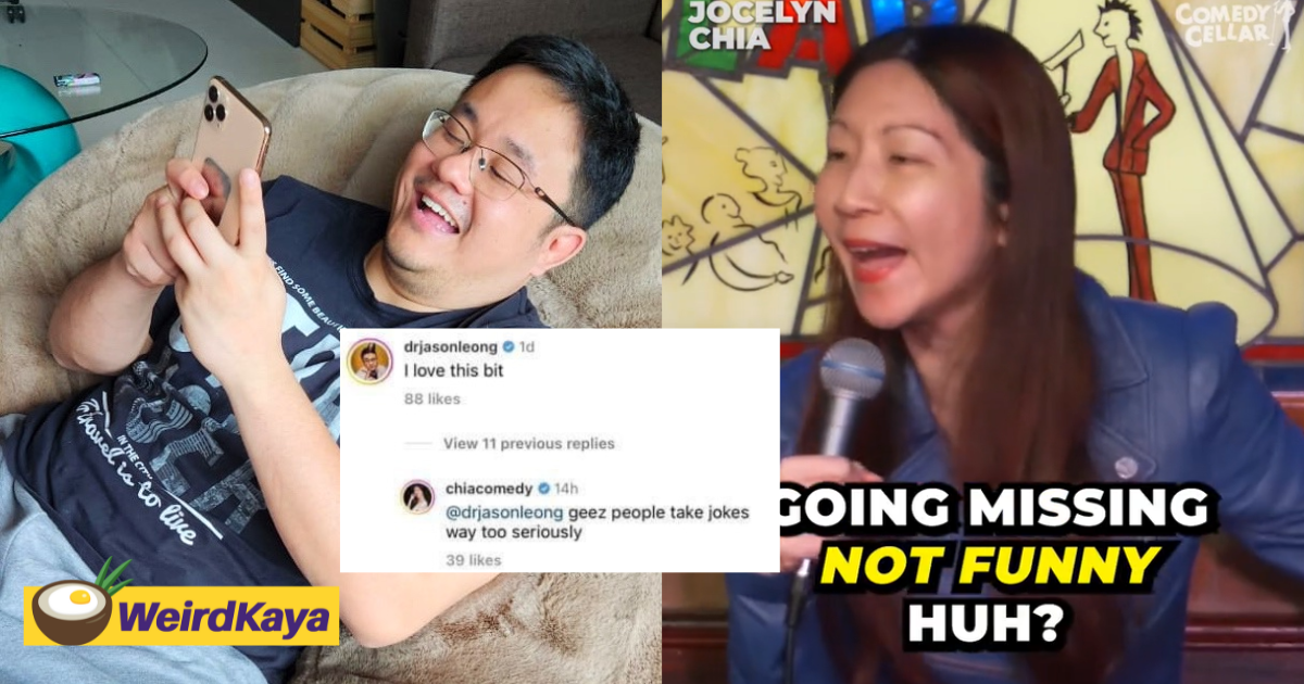 ‘i love this bit' — m'sian comedian jason leong bashed by m'sians for supporting jocelyn chia | weirdkaya