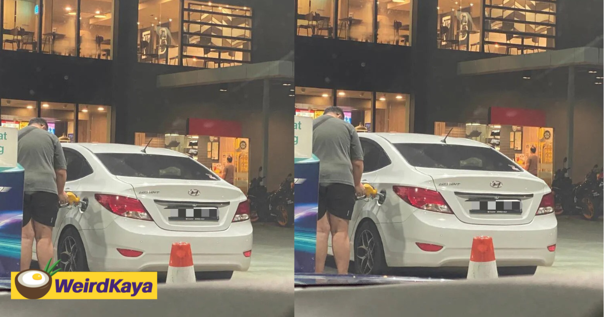 Man seen filling s'porean-registered car up with ron95 petrol at shah alam | weirdkaya