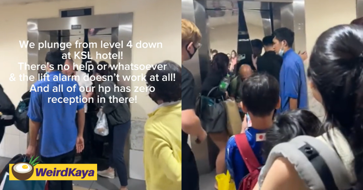 Lift at jb hotel gets stuck and free falls from 4th floor, trapped guests pry door apart to escape | weirdkaya