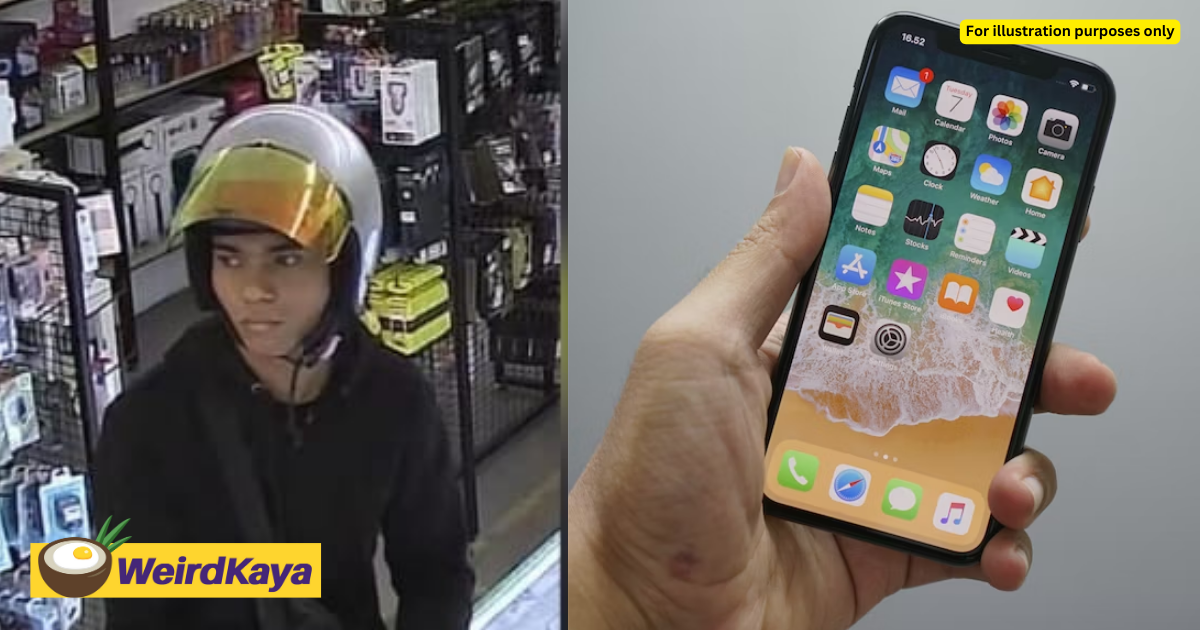 M'sian man pretends to compare handphones and runs off with 2 iphones, police investigating | weirdkaya