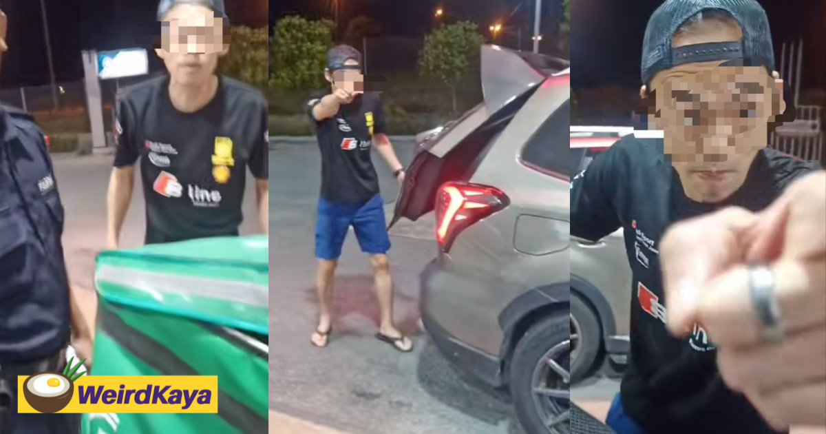 S'porean duo goes amok after food delivery rider allegedly exposed them for filling barrel with petrol in jb | weirdkaya