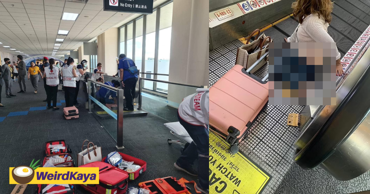 Woman loses left leg after it got stuck inside travelator at thai airport | weirdkaya