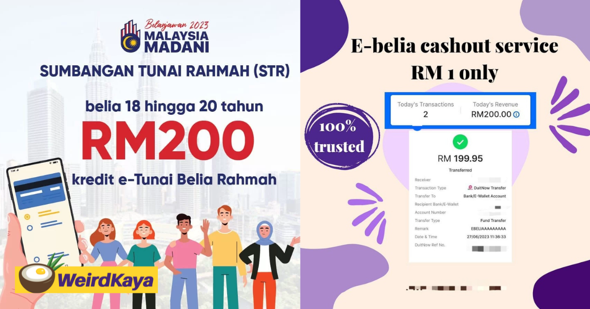 M'sian students are allegedly paying up to rm15 to convert ebelia rahmah credit into cash on twitter | weirdkaya
