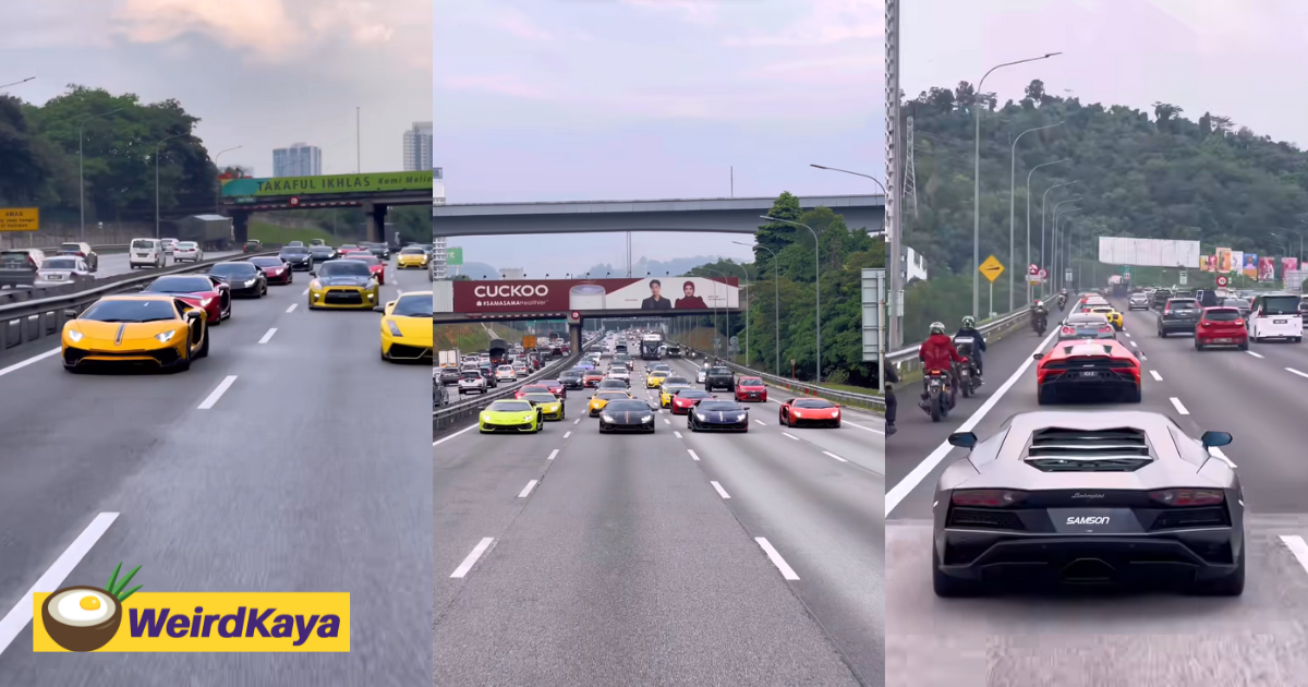10 sports cars hog m'sian highway for event promo, netizens bash organiser for being inconsiderate | weirdkaya