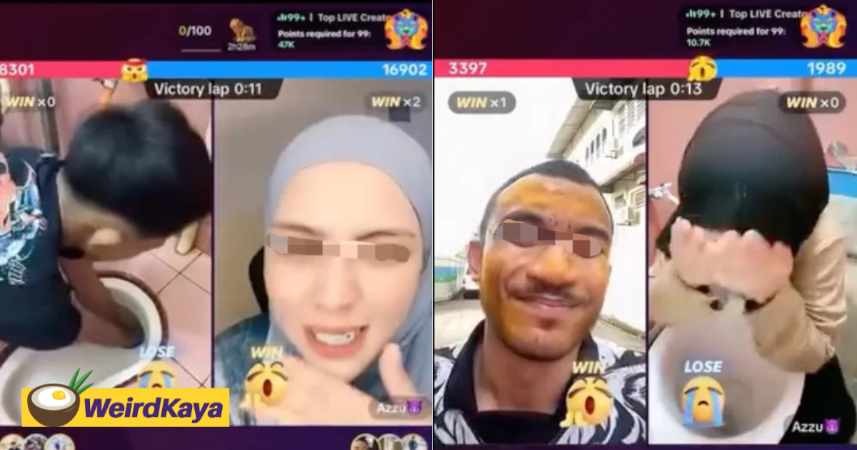 M'sian content creators wash their faces with toilet water in disgusting tiktok challenge | weirdkaya