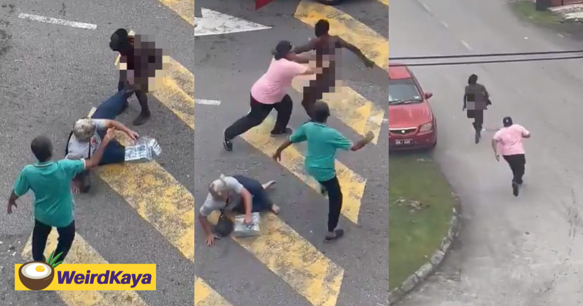 Terrifying clip shows naked foreigner assaulting man at housing area in m'sia | weirdkaya