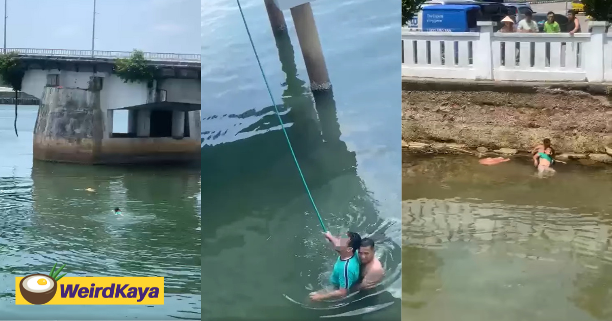 M'sian teen almost drowns while trying to save suicidal man who jumped off bridge in johor | weirdkaya