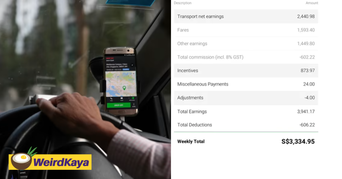 S'porean grab driver earns rm38k per month, says it can be done with hard work | weirdkaya