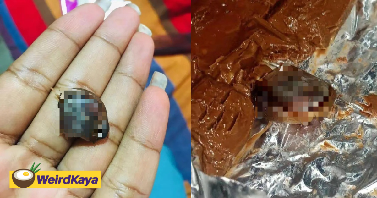 M'sian netizens shocked by photos showing human finger found inside chocolate | weirdkaya