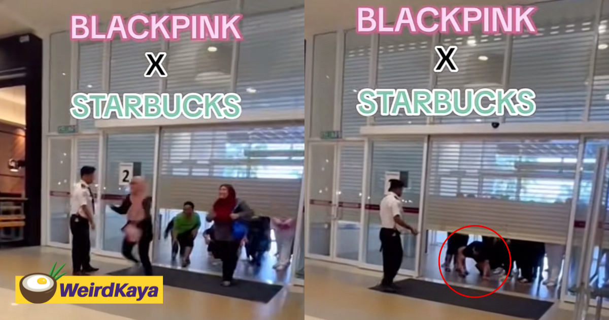 M'sian blinks rush for starbucks' exclusive blackpink merchandise before mall's opening hours | weirdkaya