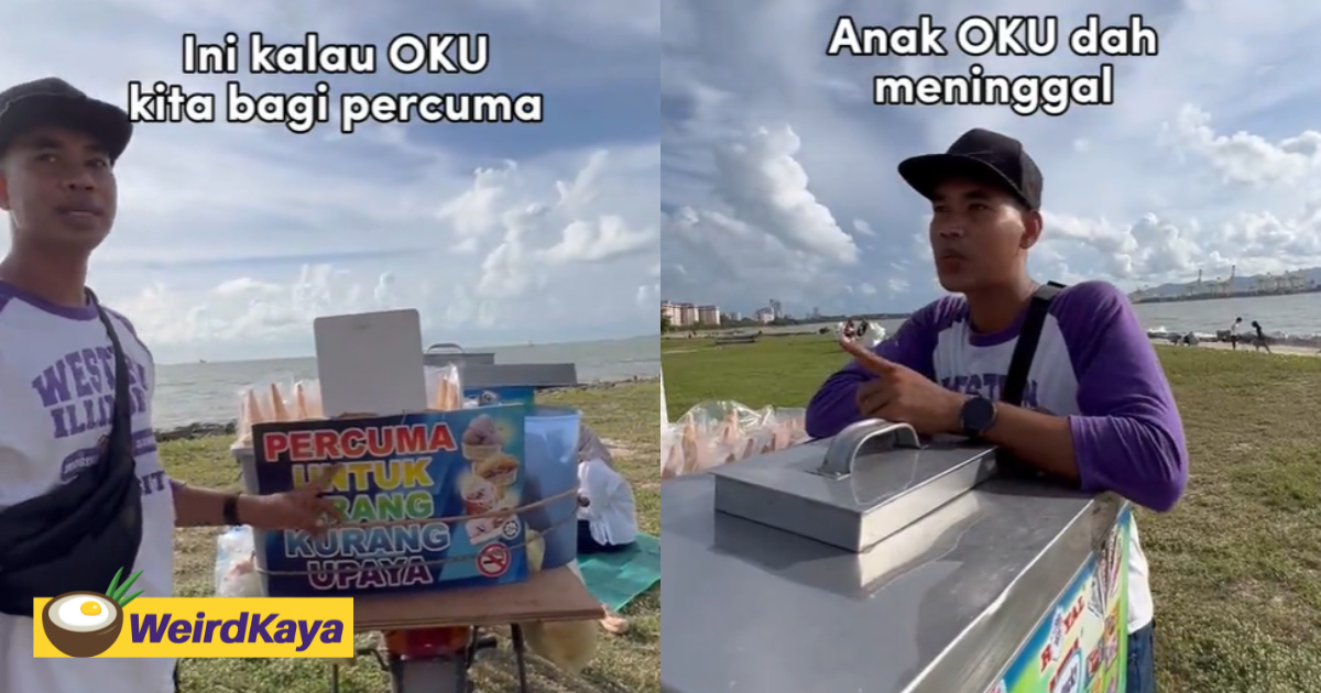 M'sian vendor hands free ice cream to disabled customers to remember oku son who passed away | weirdkaya