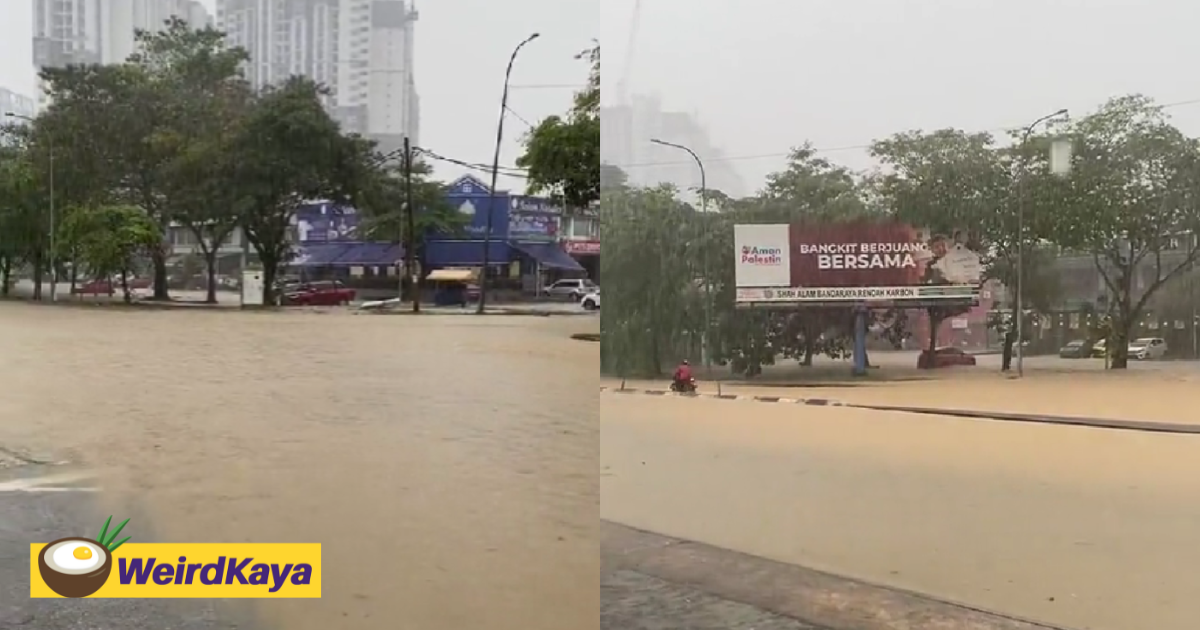 Flash floods occur in shah alam following heavy rain & pump malfunction | weirdkaya