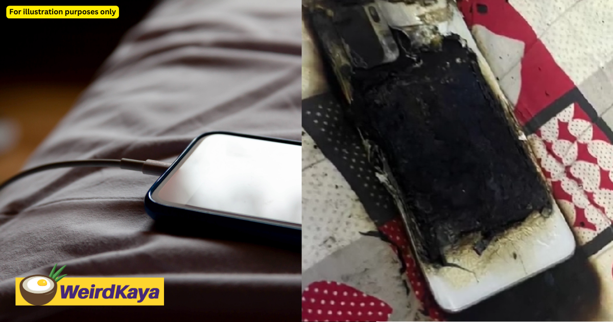 M'sian teen escapes unhurt after phone explodes while charging overnight on his bed | weirdkaya