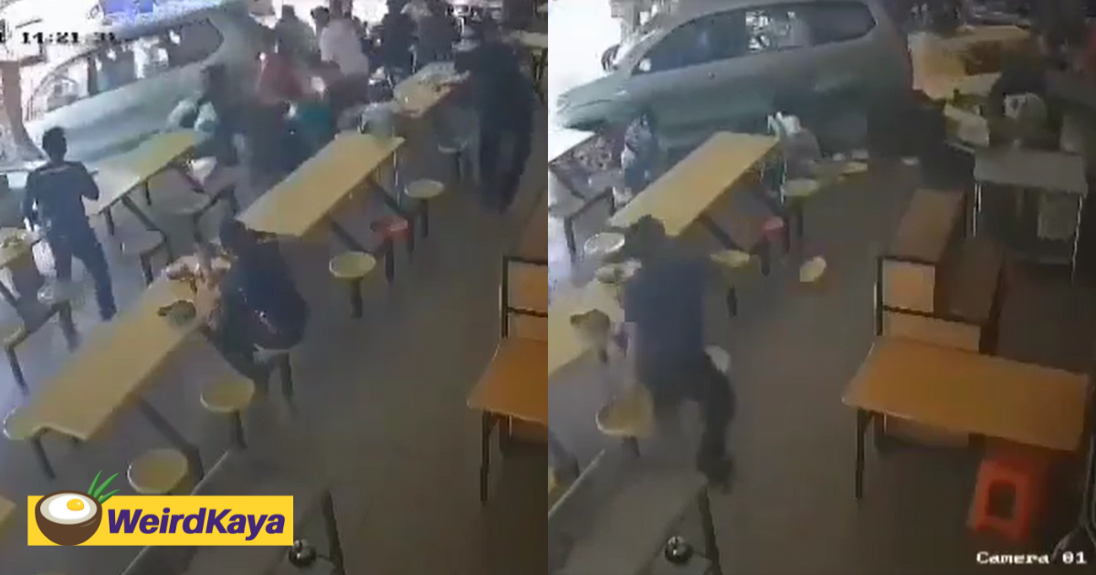 16yo m'sian boy reverses mpv into melaka food court by accident, injures several customers | weirdkaya