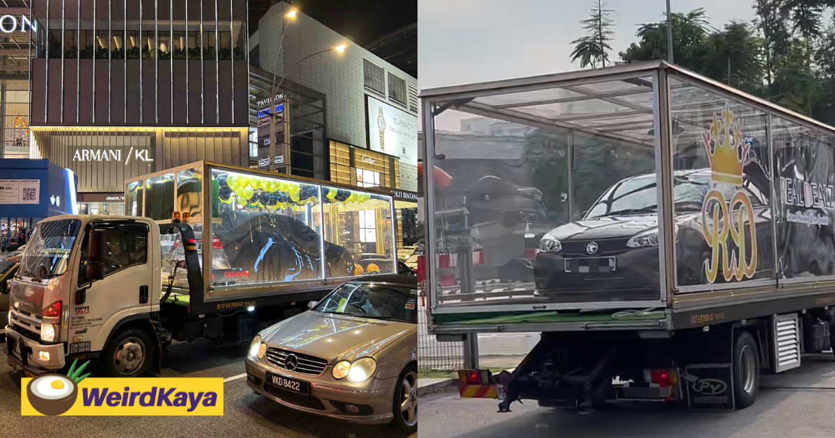 M'sians wowed to see proton saga be delivered from kl to jb in transparent truck meant for luxury cars | weirdkaya