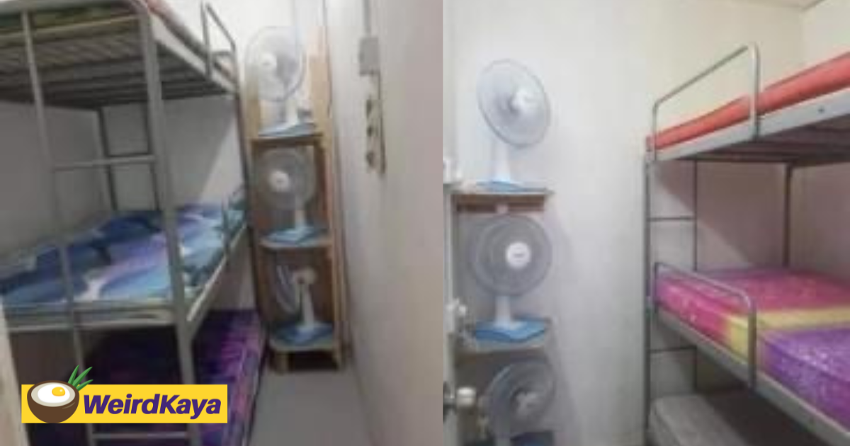 M'sian Netizens Shocked By Cramped Rental Room Which Had 3 Bunk Beds & Fans