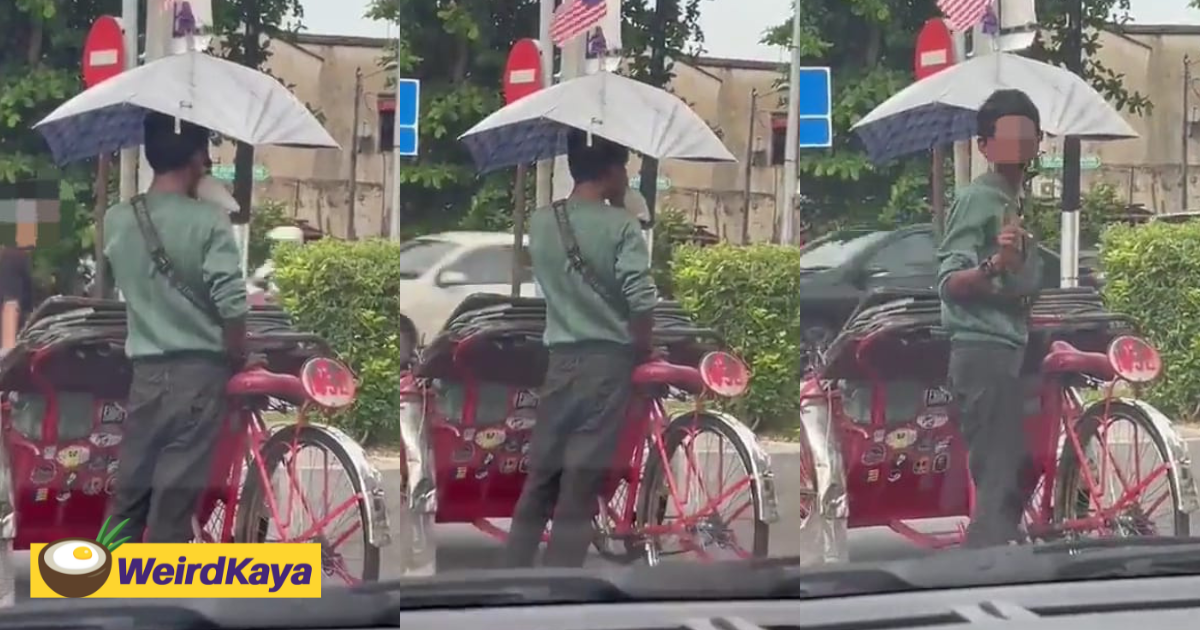 Penang trishaw rider caught allegedly sniffing glue in viral video | weirdkaya