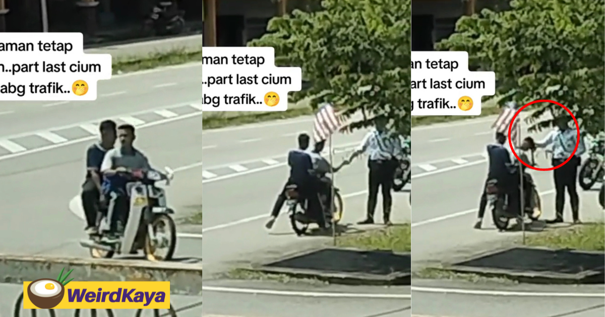 M'sian teen kisses traffic police's hand despite getting fined amuses netizens, say he has good manners | weirdkaya