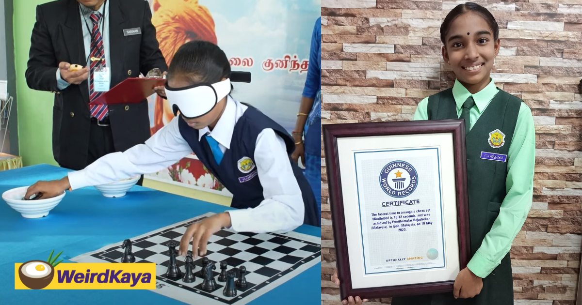 Ten-year-old Malaysian girl sets world record for blindfolded