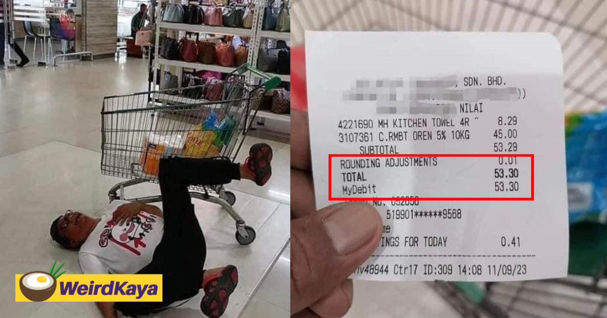 M'sian man's dramatic reaction to paying over rm50 for rice & tissue leaves netizens in stitches | weirdkaya