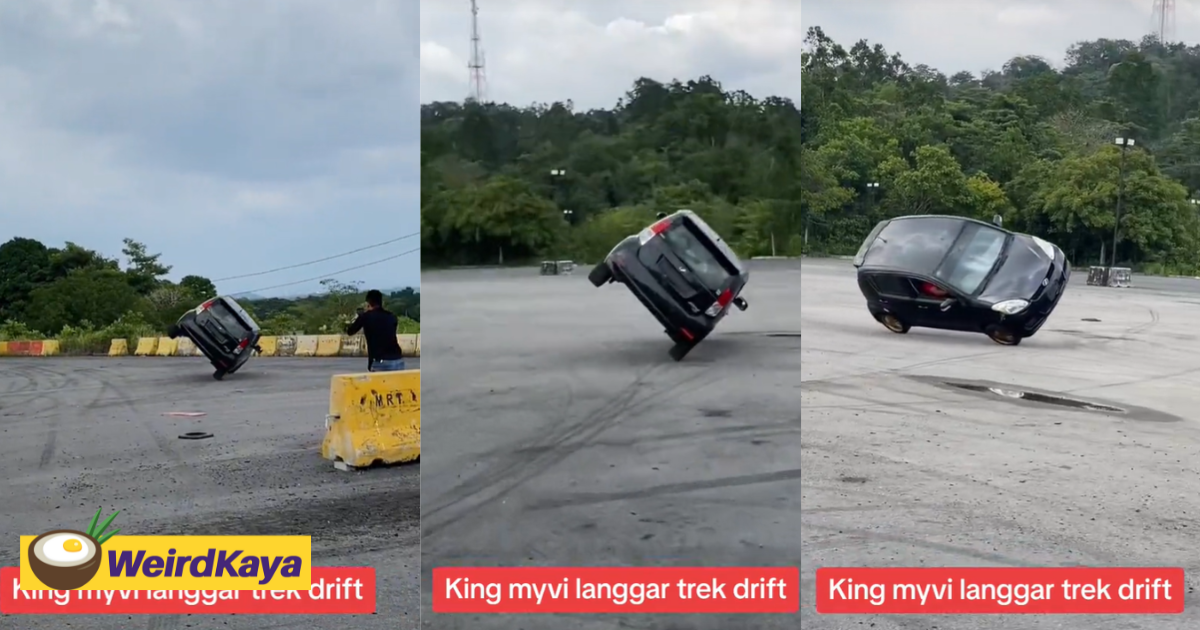 Myvi seen drifting on 2 wheels only in viral clip, netizens amazed & amused | weirdkaya